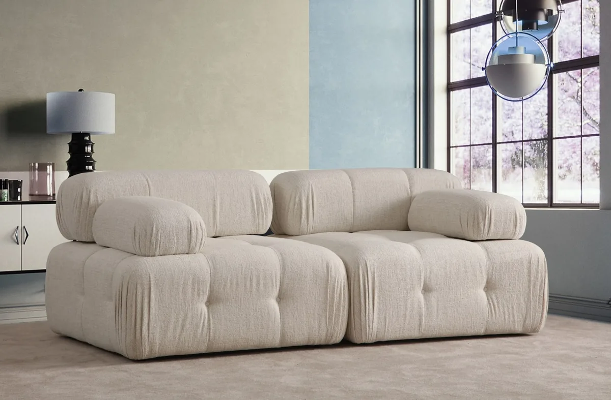 Canapea 2 Locuri Salvador Doblo Crem 210x105x80cm - imagine 2