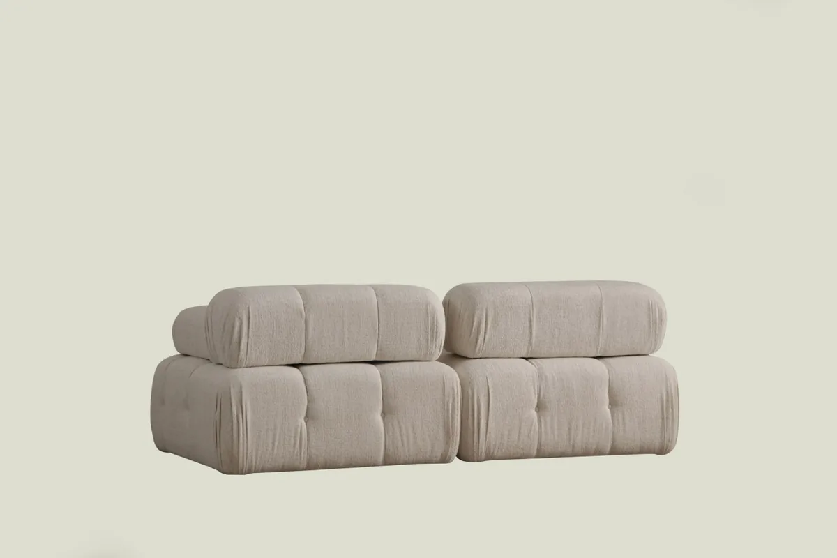 Canapea 2 Locuri Salvador Doblo Crem 210x105x80cm - imagine 4