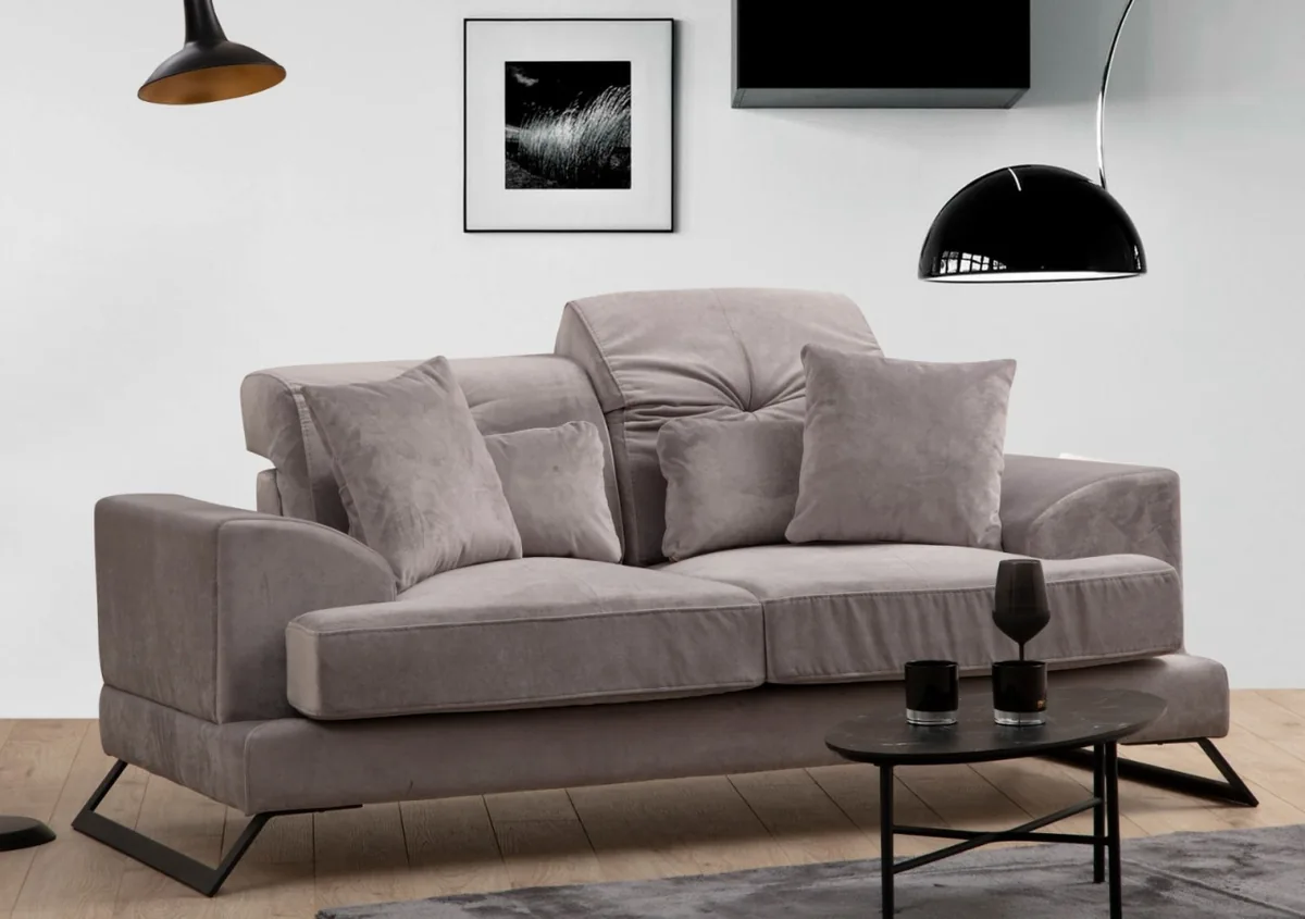 Canapea 2 Locuri Salvador Frido 185x100x92cm Gri Deschis