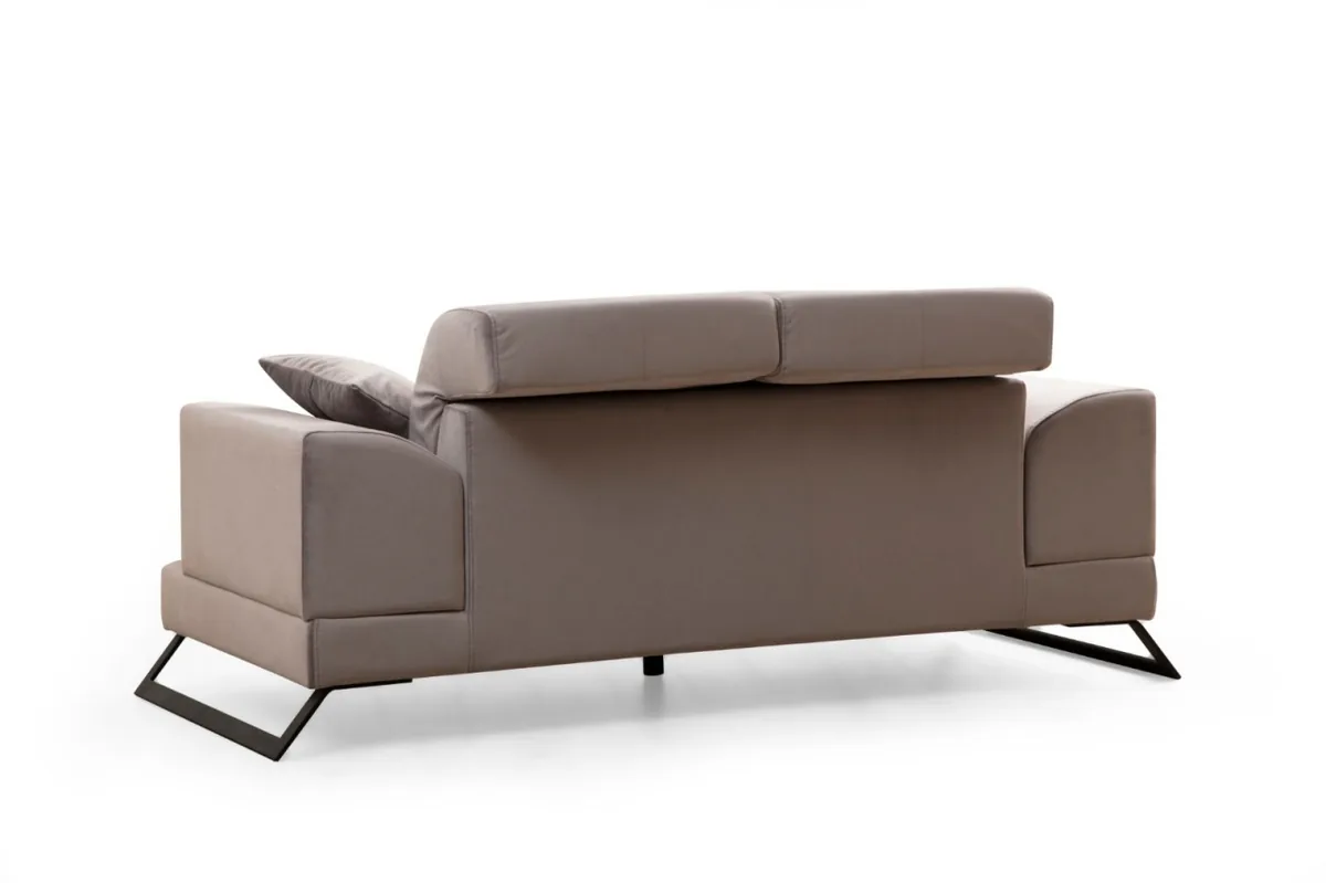 Canapea 2 Locuri Salvador Frido 185x100x92cm Gri Deschis - imagine 7