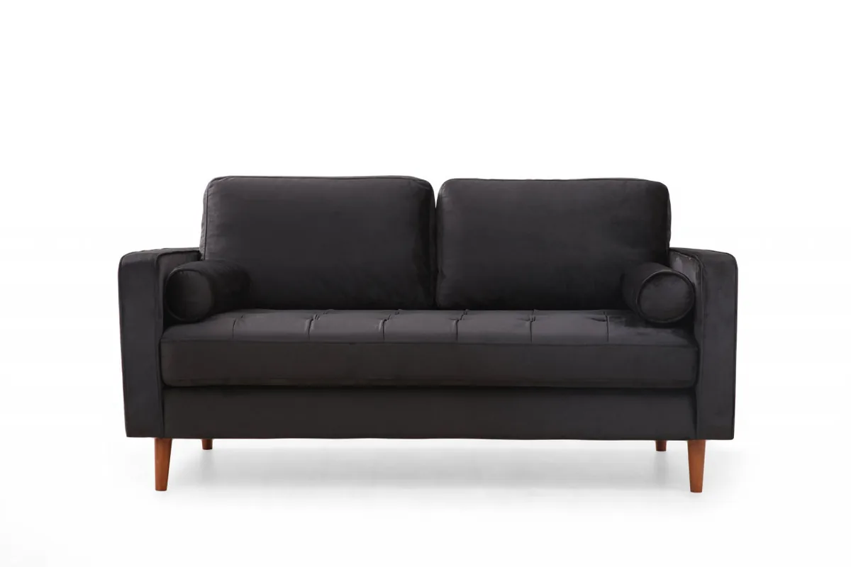Canapea 2 Locuri Salvador Jaber Negru 178x80cm - imagine 3