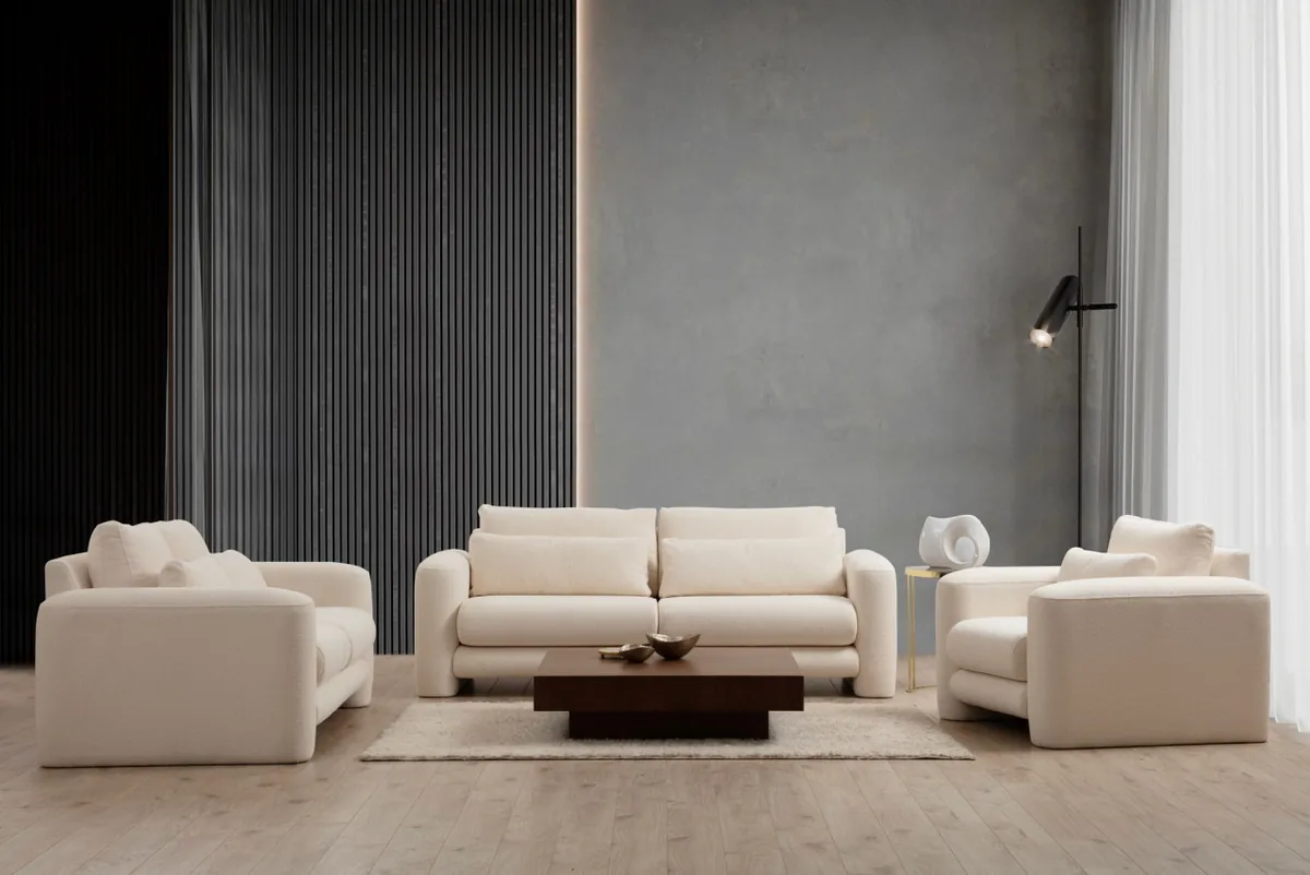 Canapea 2 Locuri Salvador Lamia Bej 185x80cm - imagine 2