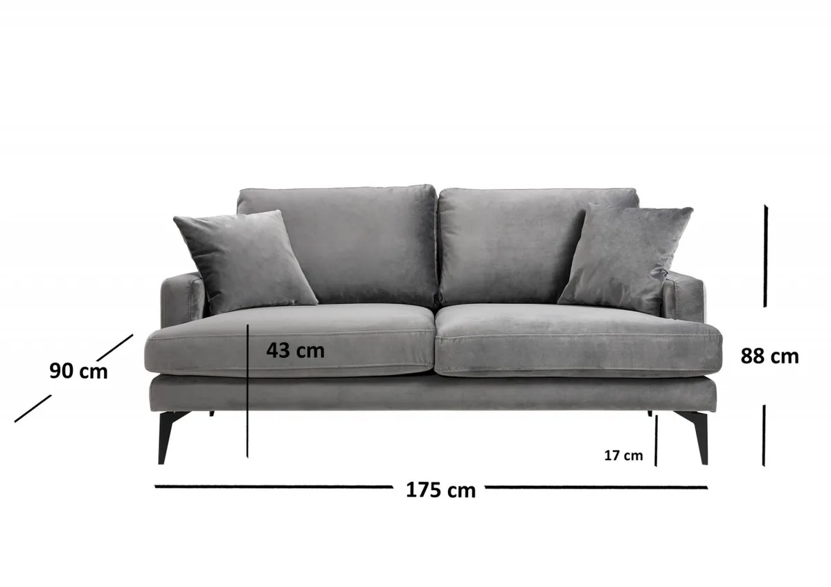 Canapea 2 Locuri Salvador Leyla Antracit 180x63cm - imagine 4