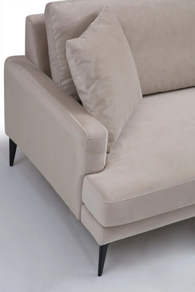 Canapea 2 Locuri Salvador Leyla Gri Deschis 180x63cm - imagine 4