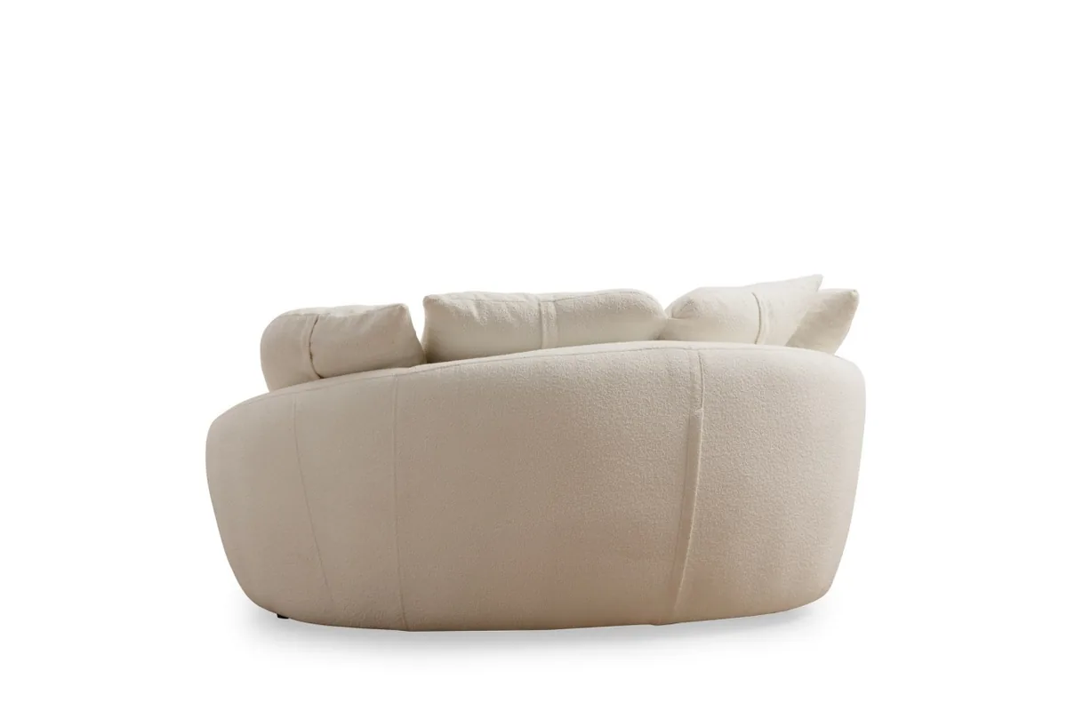 Canapea 2 Locuri Salvador Midye Crem 155x120x67cm - imagine 4