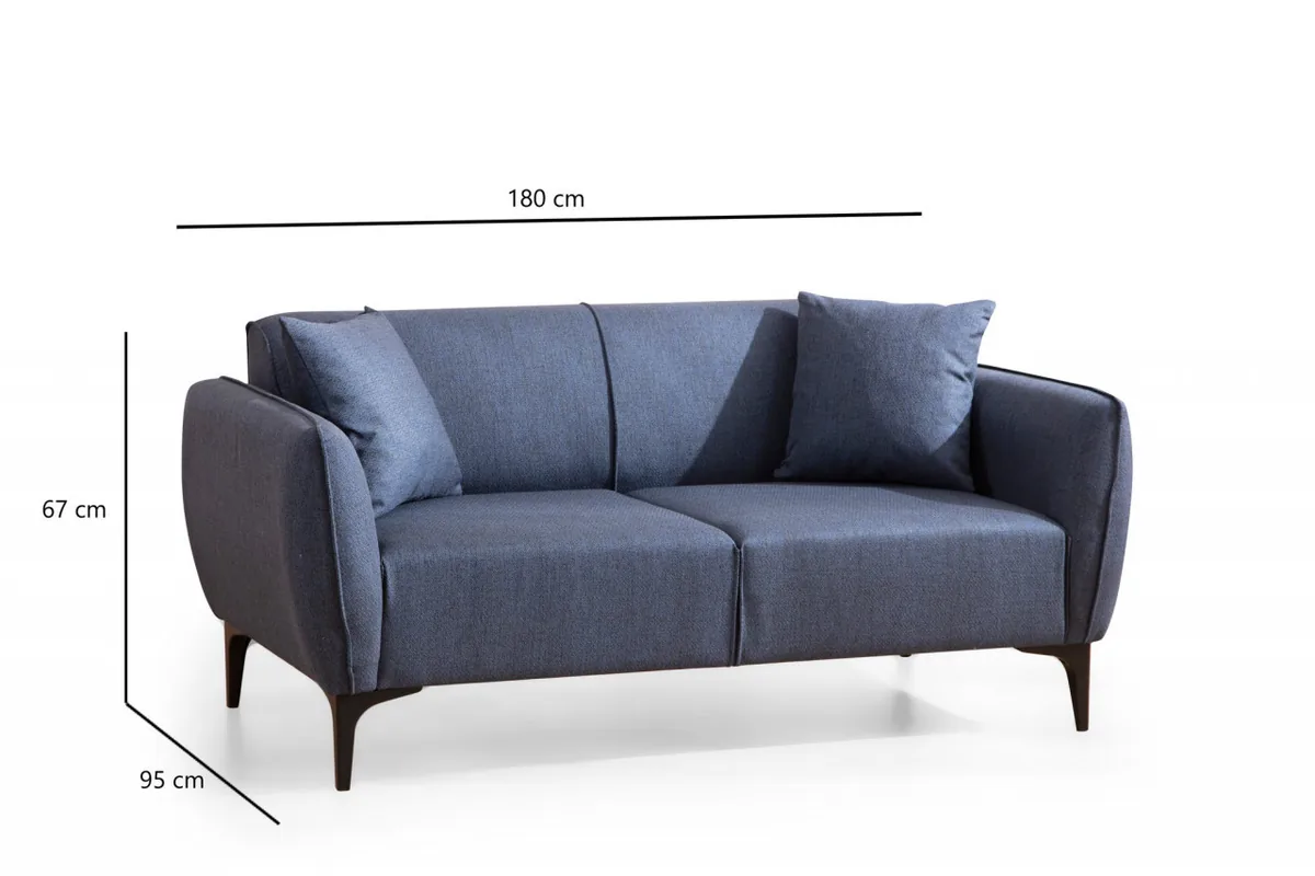 Canapea 2 Locuri Salvador Naura Bleumarin 185x55cm - imagine 6