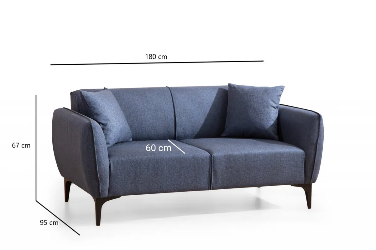 Canapea 2 Locuri Salvador Naura Bleumarin 185x55cm - imagine 7