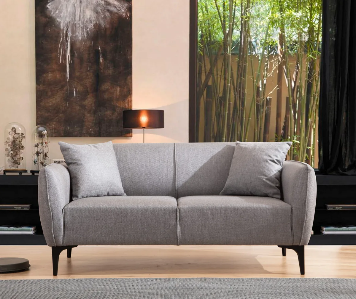 Canapea 2 Locuri Salvador Naura Gri 185x55cm