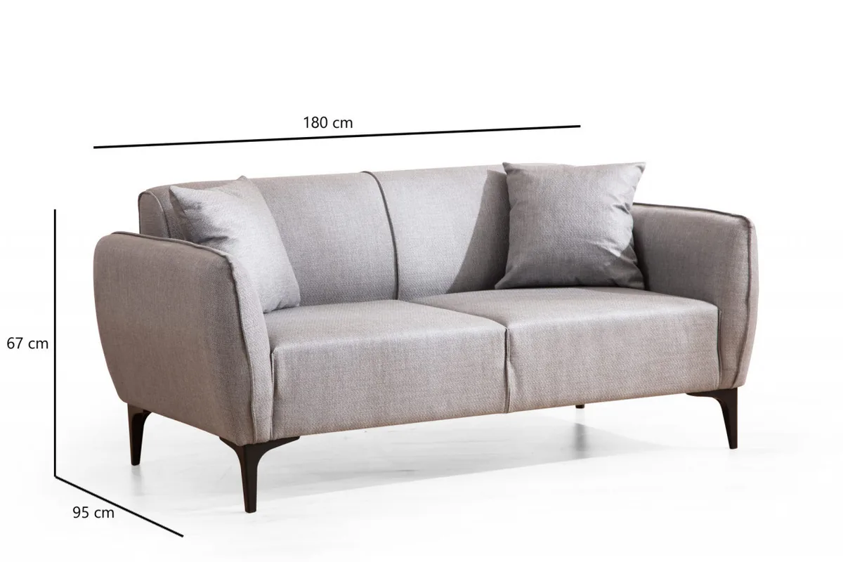 Canapea 2 Locuri Salvador Naura Gri 185x55cm - imagine 7
