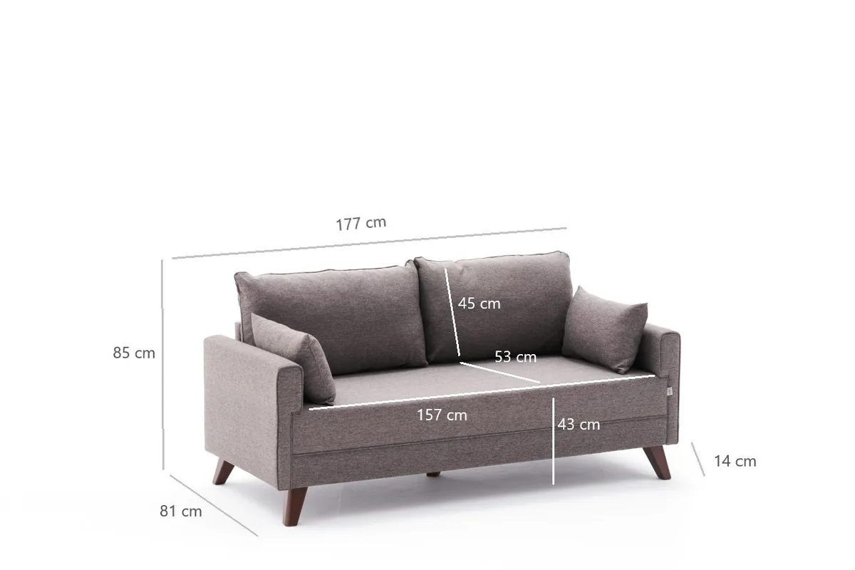 Canapea 2 Locuri Salvador Safa Gri 179x50cm - imagine 7