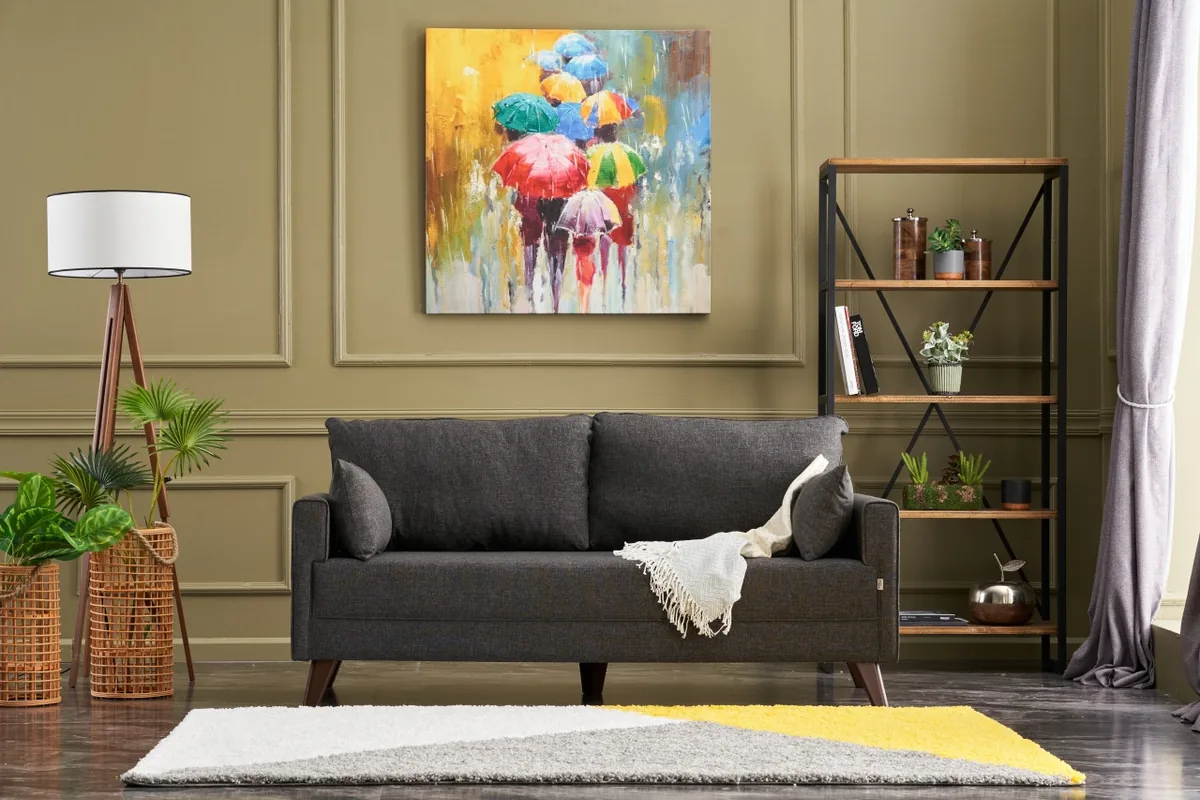 Canapea 2 Locuri Salvador Safa Negru 179x50cm
