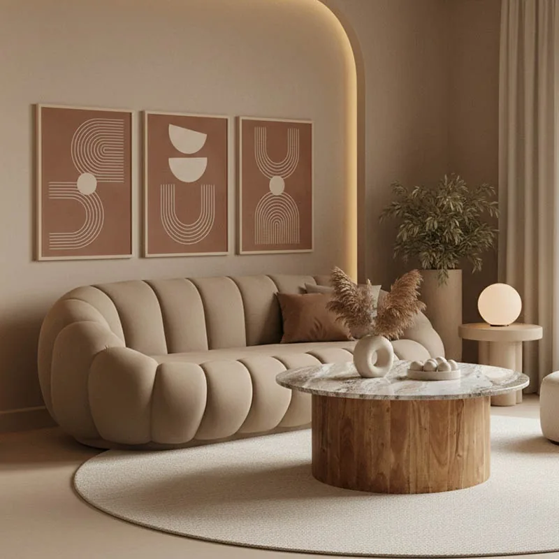 Canapea 3 Locuri Embrace Bej 180x105x65cm Pako World