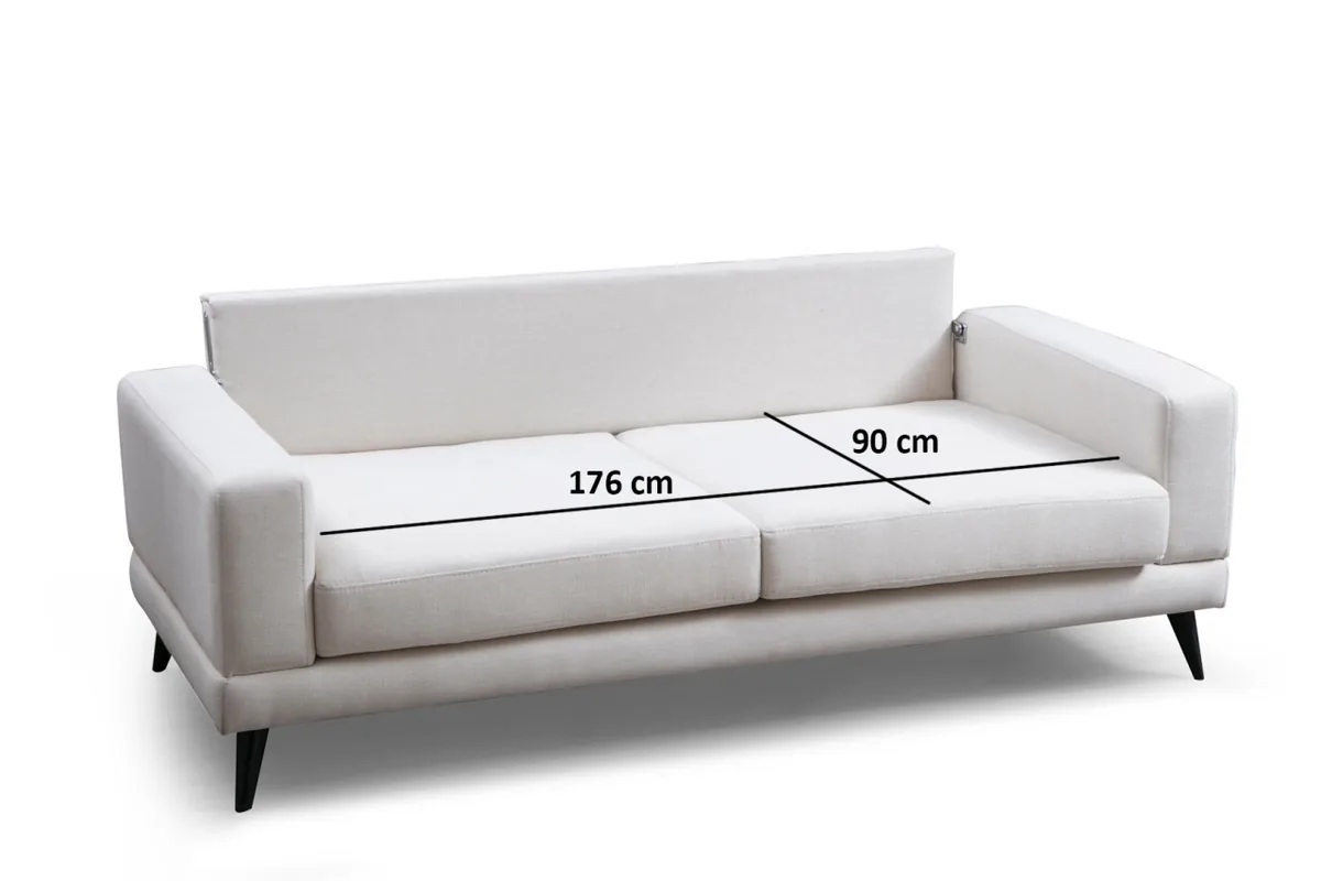 Canapea 3 Locuri Extensibila Salvador Nordic Bej - imagine 4