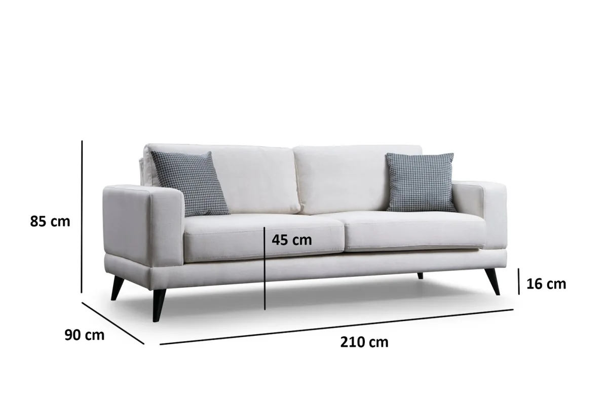 Canapea 3 Locuri Extensibila Salvador Nordic Bej - imagine 9