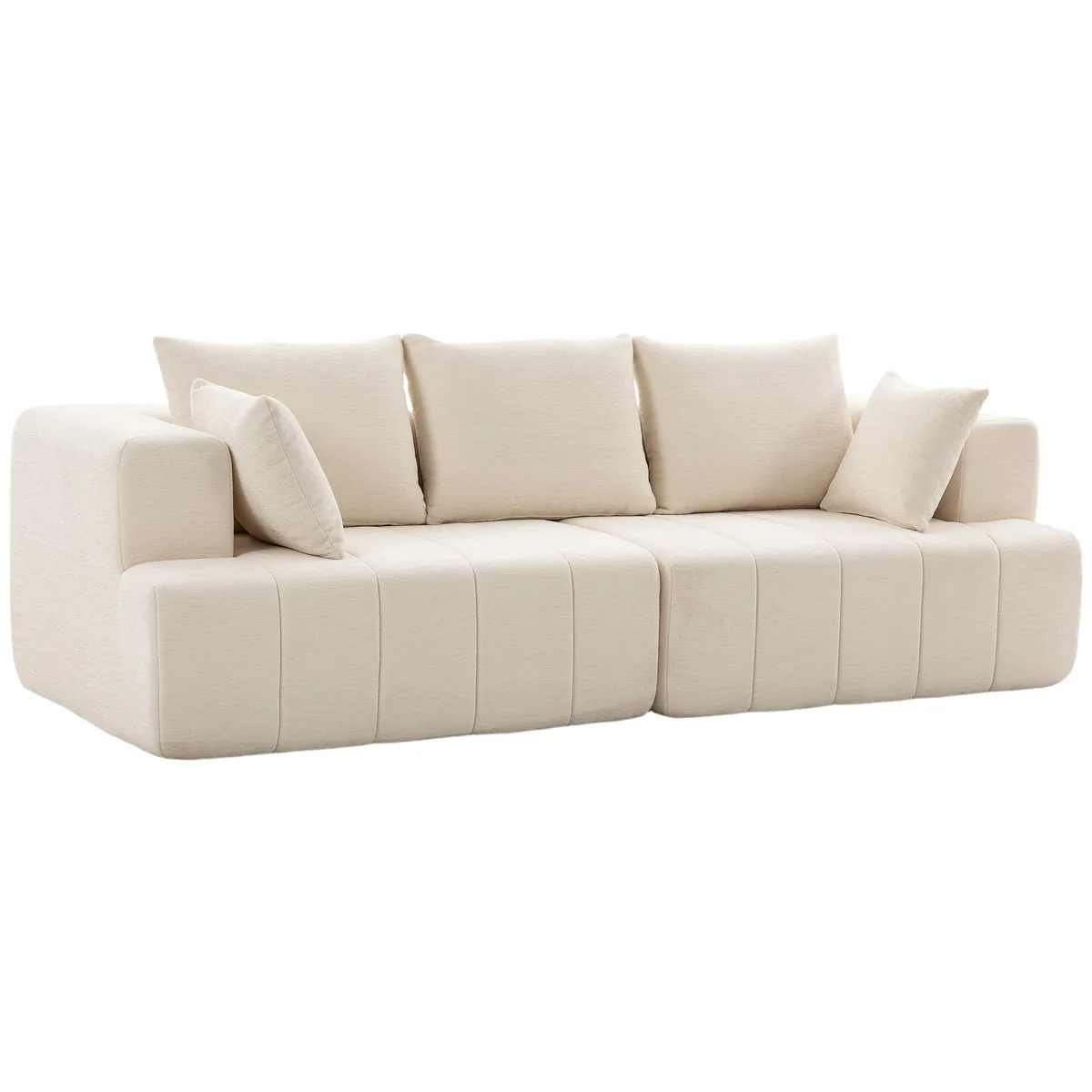 Canapea 3 Locuri Homcom Chenille 248cm Bej