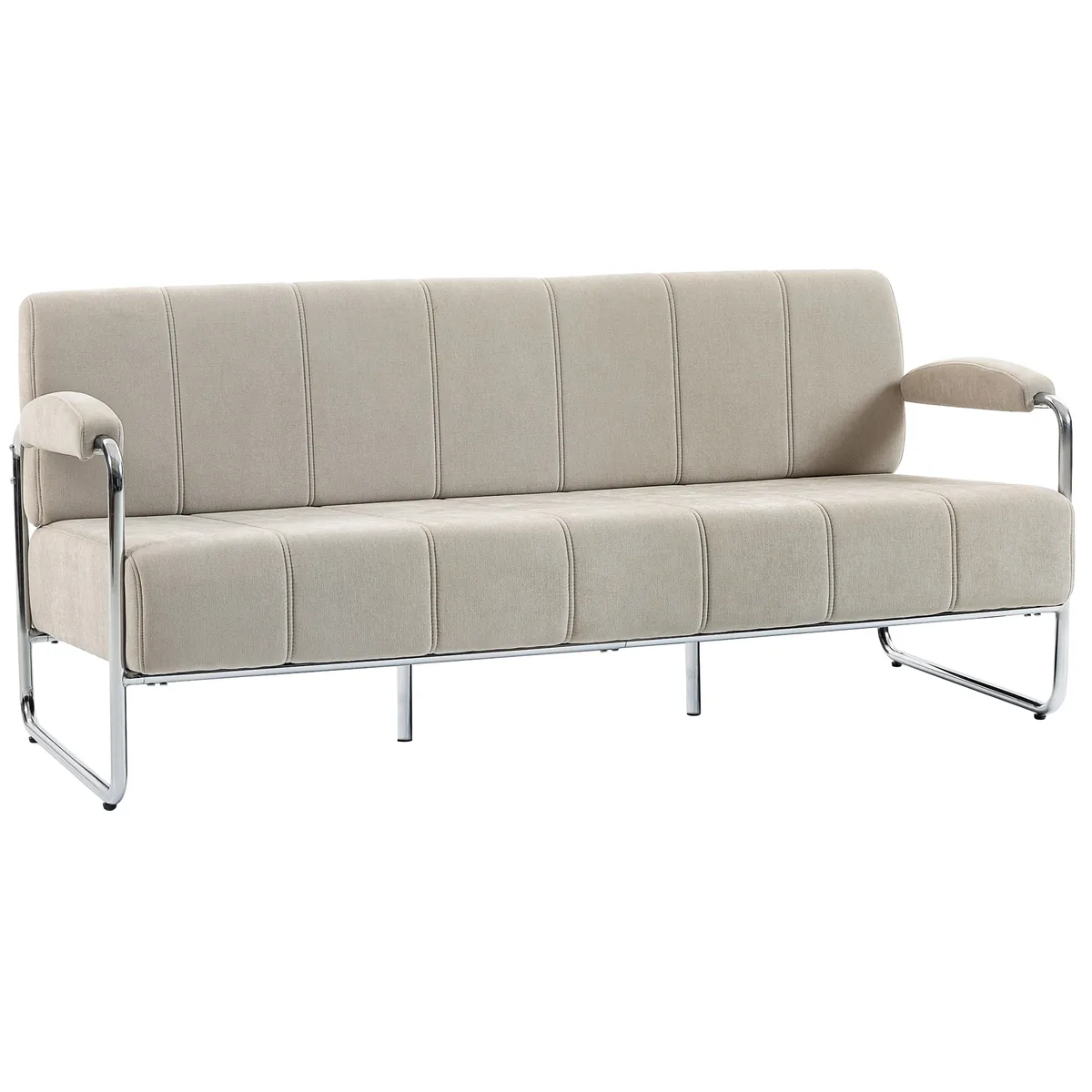 Canapea 3 Locuri Homcom Chenille Bej 174x75x76cm