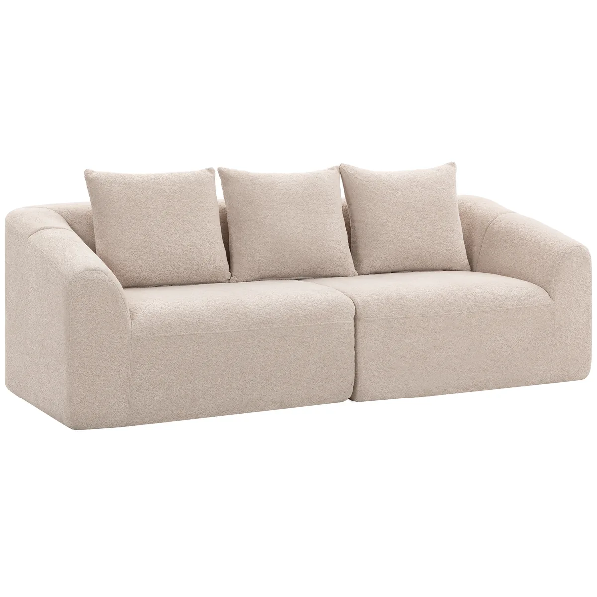 Canapea 3 Locuri Homcom Chenille Cloud Fara Cadru Bej