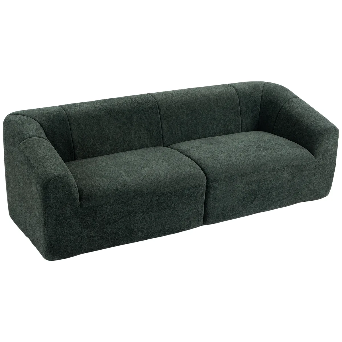 Canapea 3 Locuri Homcom Chenille Verde Inchis