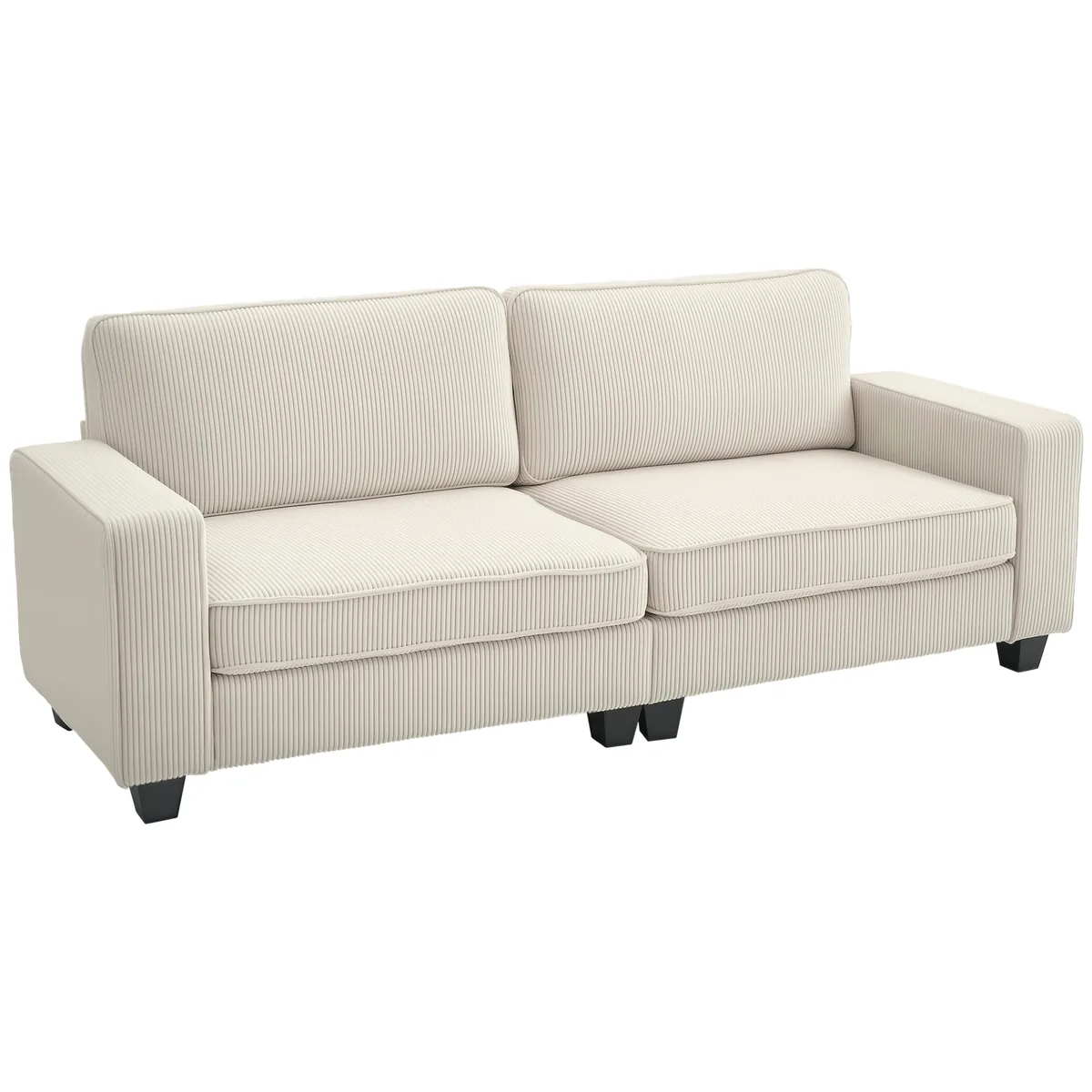 Canapea 3 Locuri HOMCOM Cord Crem 227x84x87cm