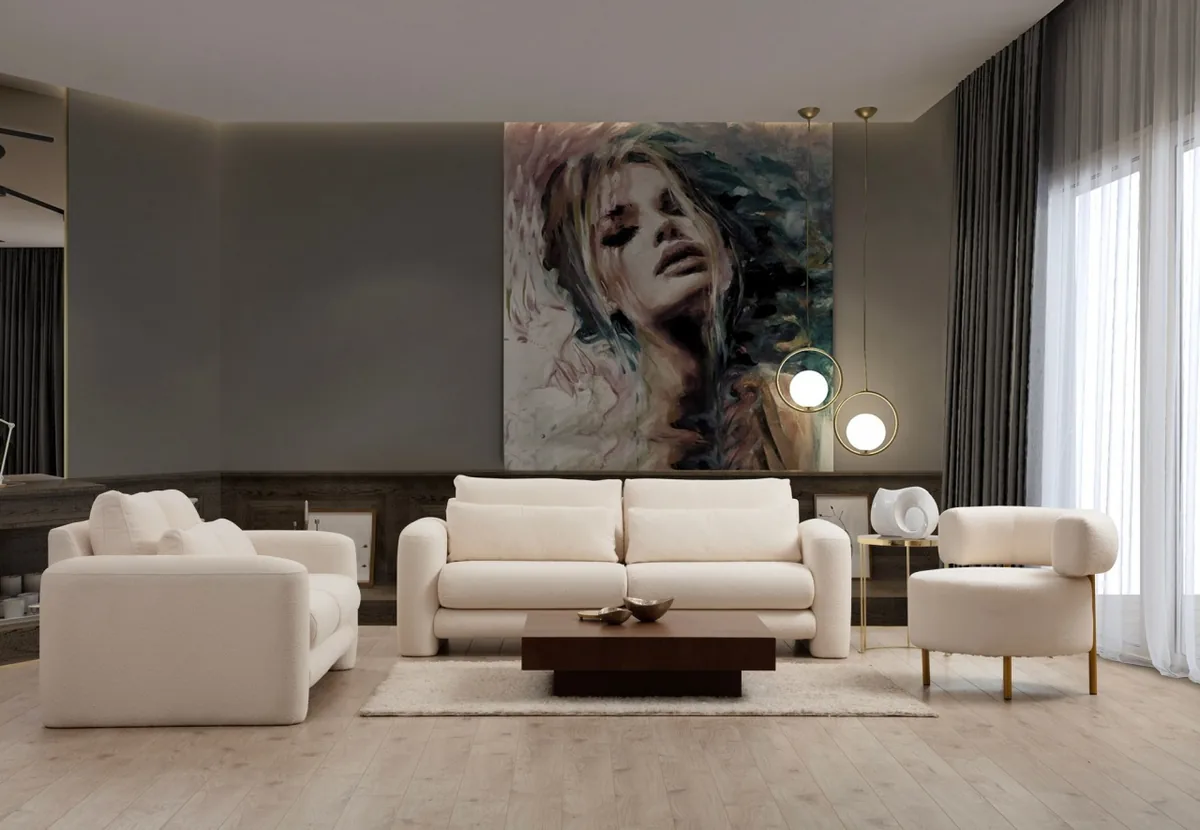 Canapea 3 Locuri Lily Crem - imagine 2