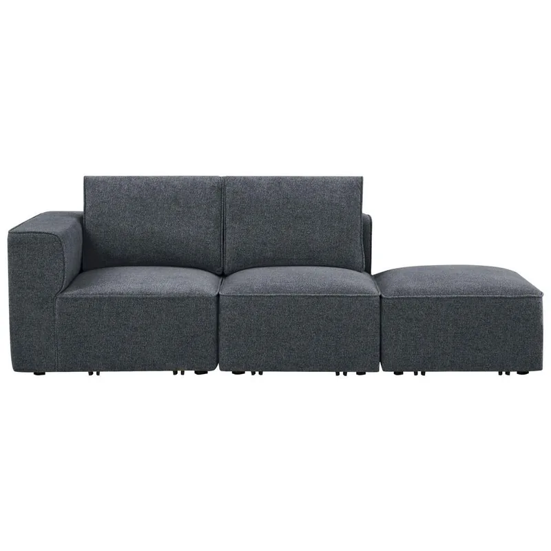 Canapea 3 Locuri Livetastic Textil Gri Inchis Modular