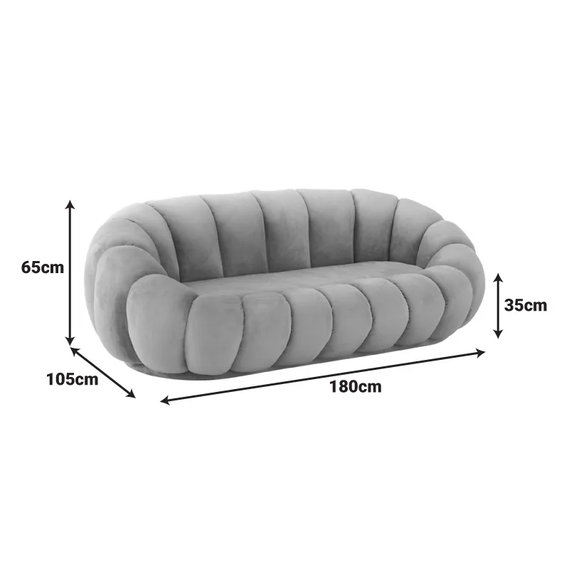 Canapea 3 Locuri Pako World Embrace Roz 180x105x65cm - imagine 6