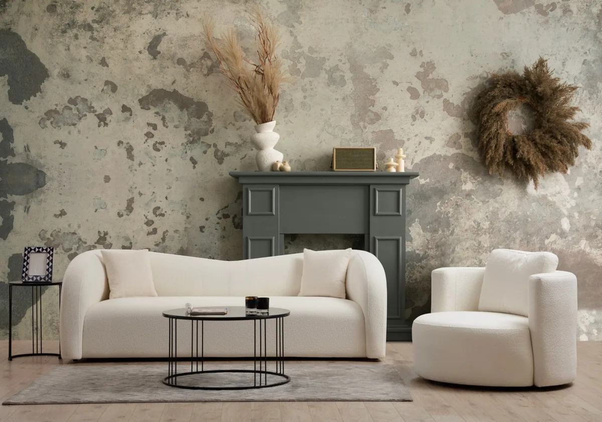 Canapea 3 Locuri Salvador Asos Crem 225x76x75cm