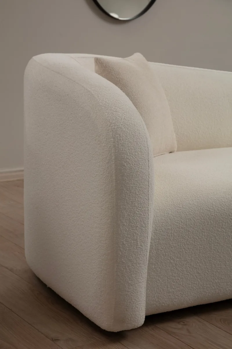 Canapea 3 Locuri Salvador Asos Crem 225x76x75cm - imagine 3