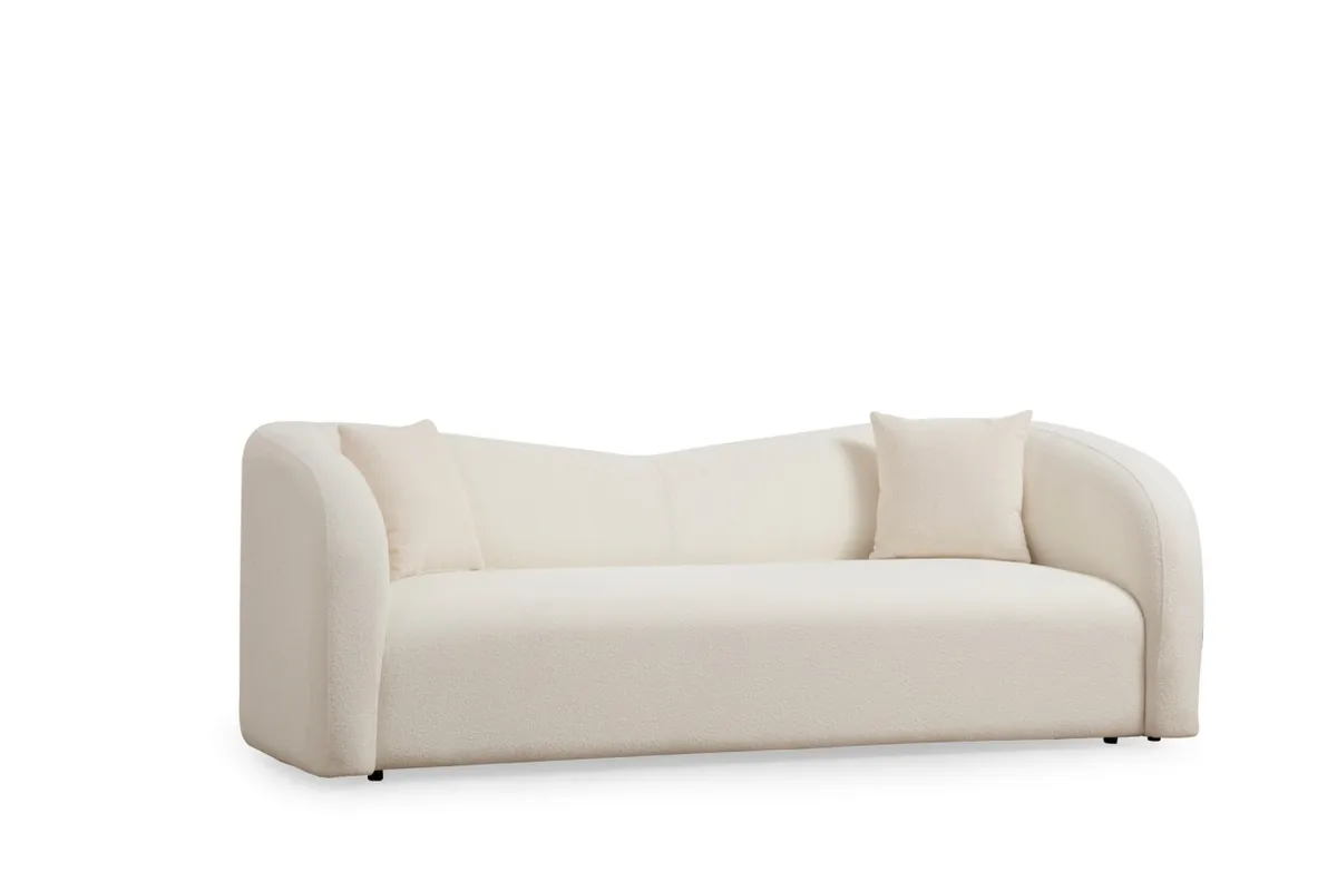 Canapea 3 Locuri Salvador Asos Crem 225x76x75cm - imagine 5