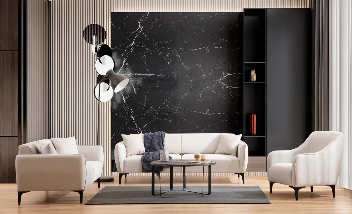 Canapea 3 Locuri Salvador Belissimo Bej 220x67x95 cm - imagine 2
