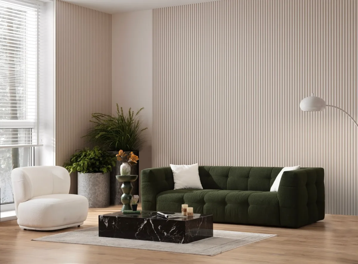 Canapea 3 Locuri Salvador Cady Verde 235x100x72cm - imagine 2