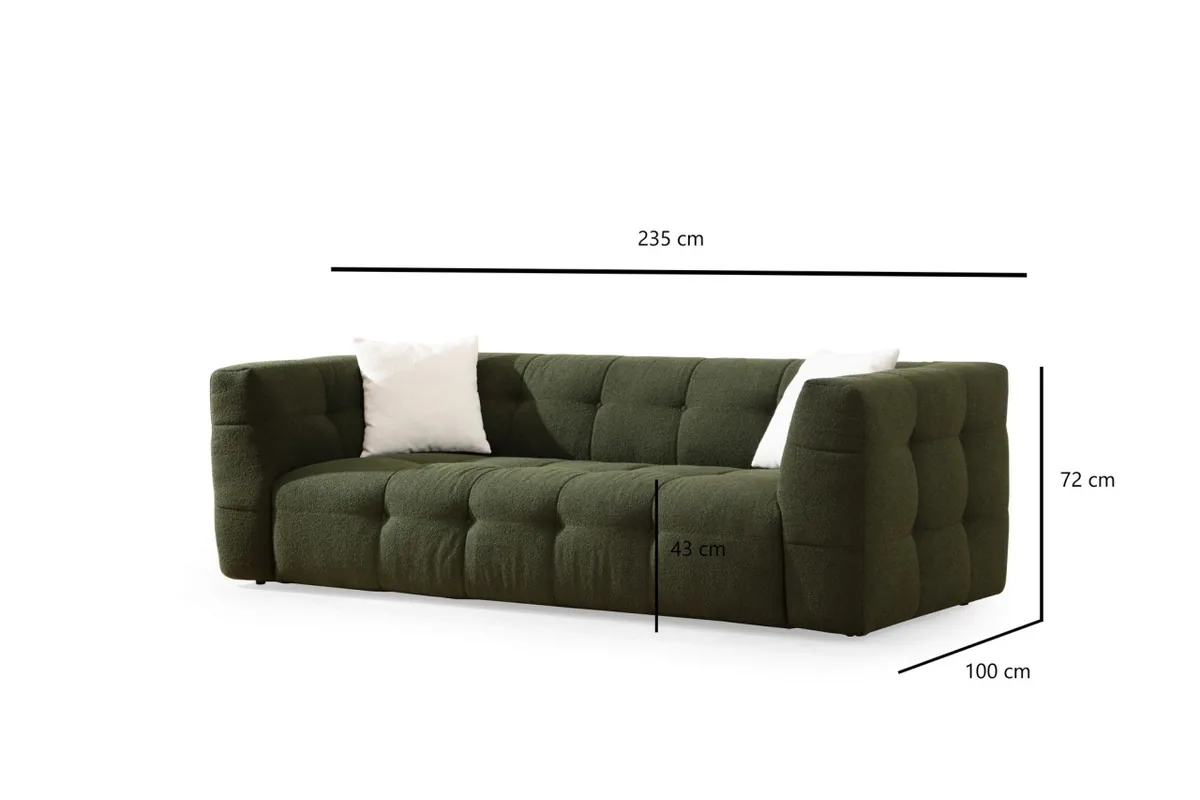 Canapea 3 Locuri Salvador Cady Verde 235x100x72cm - imagine 6