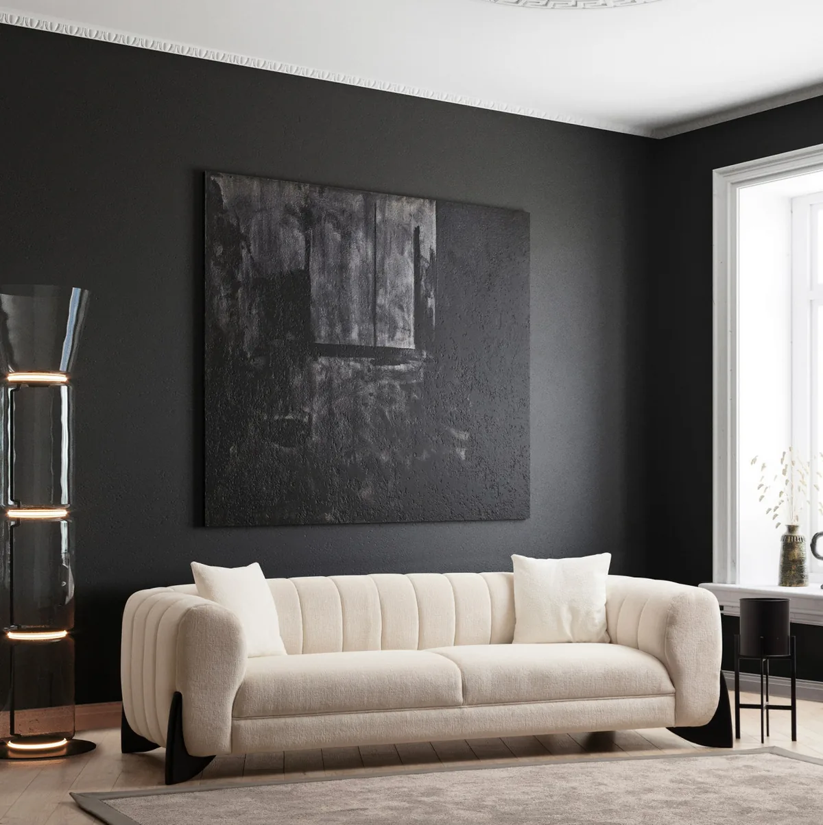 Canapea 3 Locuri Salvador Dina Crem 255x75cm