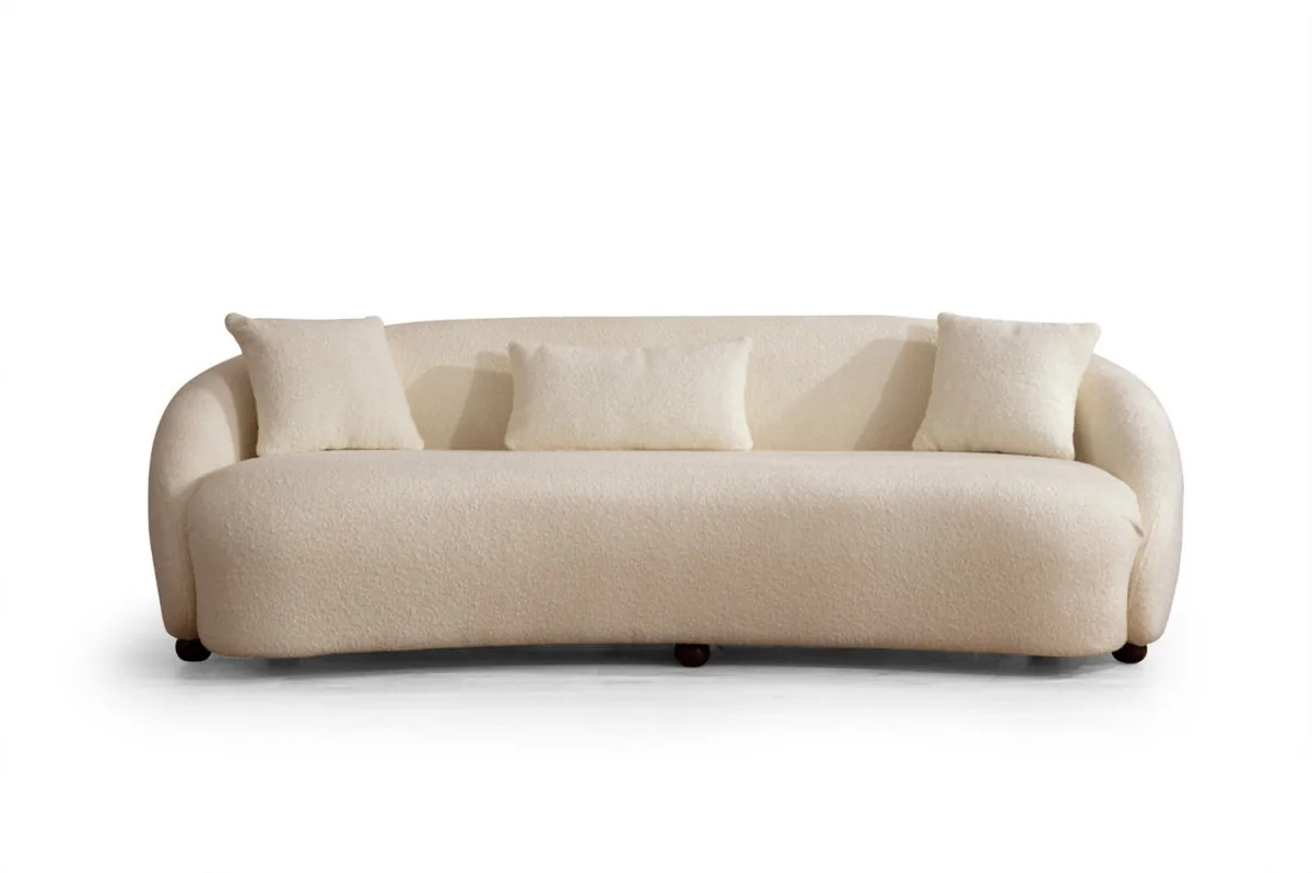 Canapea 3 Locuri Salvador Salia Bej 235x79cm - imagine 4
