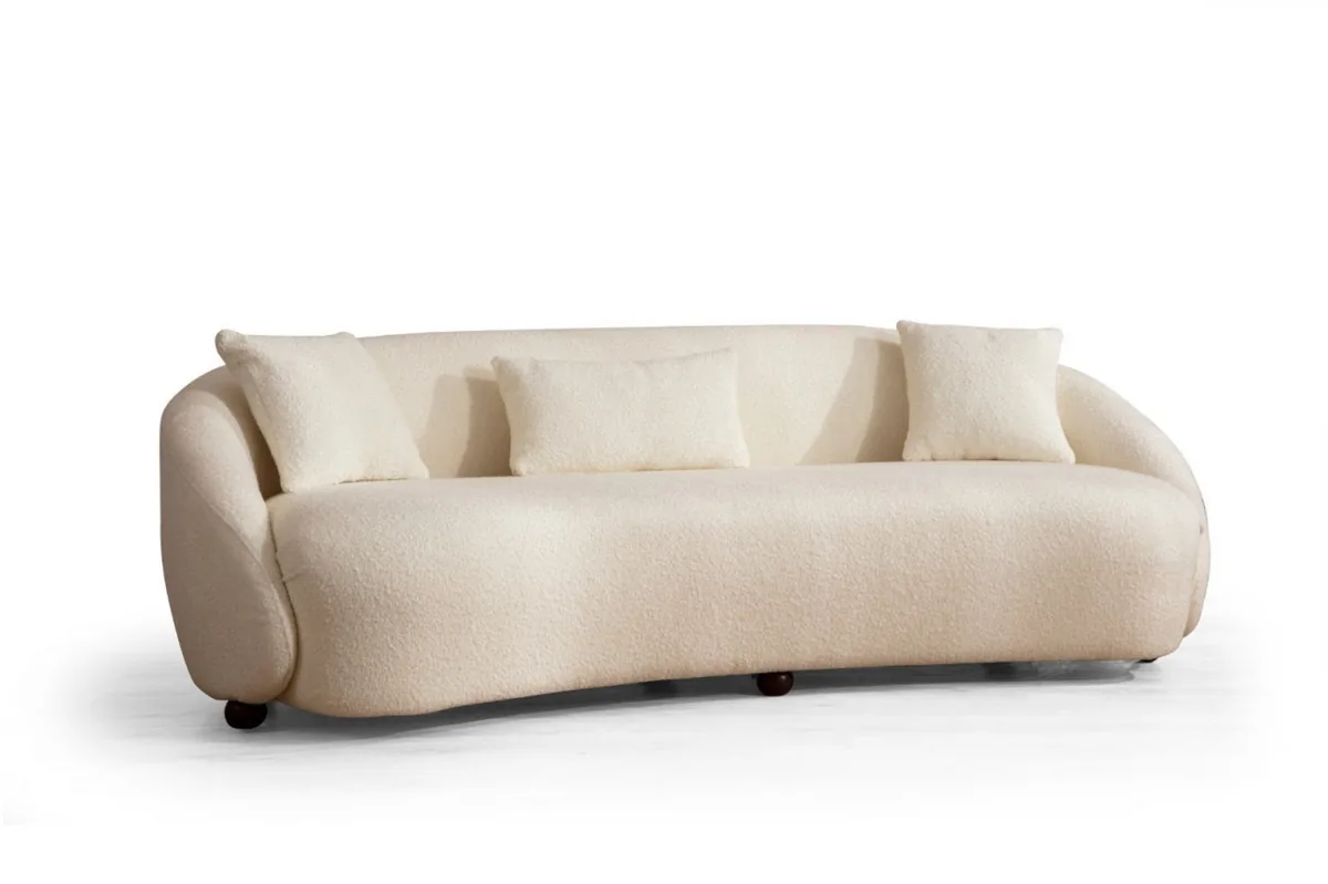 Canapea 3 Locuri Salvador Salia Bej 235x79cm - imagine 6