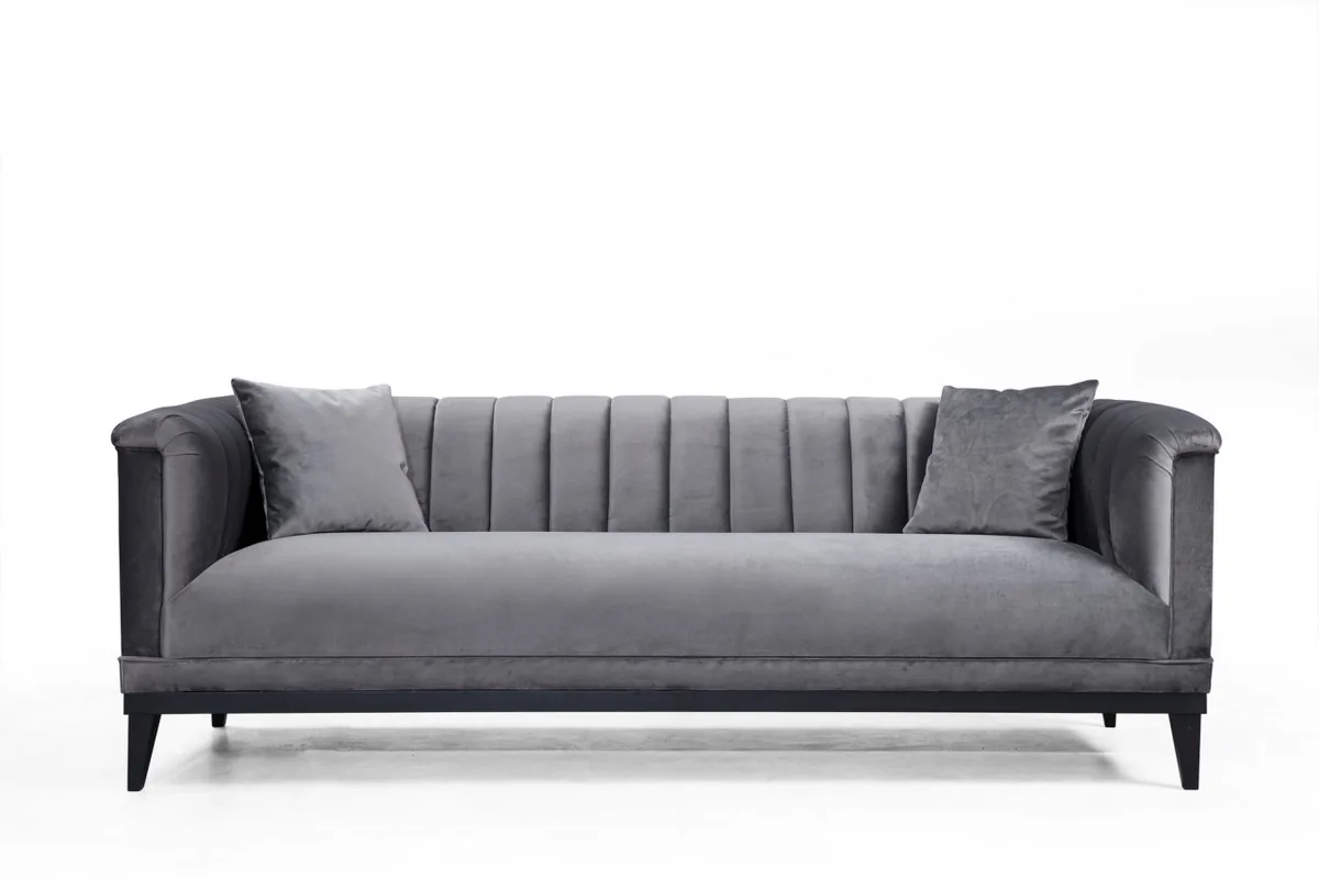 Canapea 3 Locuri Salvador Trendy Gri Inchis 225x79x89cm - imagine 3