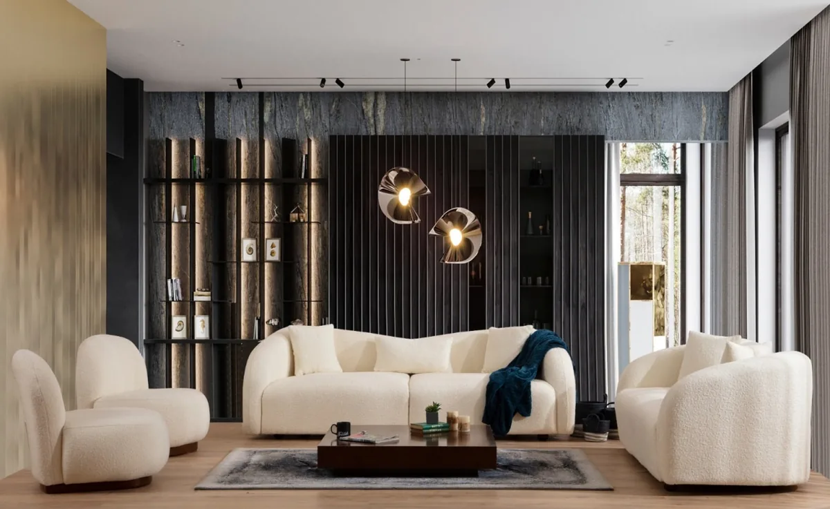 Canapea 3 Locuri Salvador Venedik Crem 236x76x91cm - imagine 8