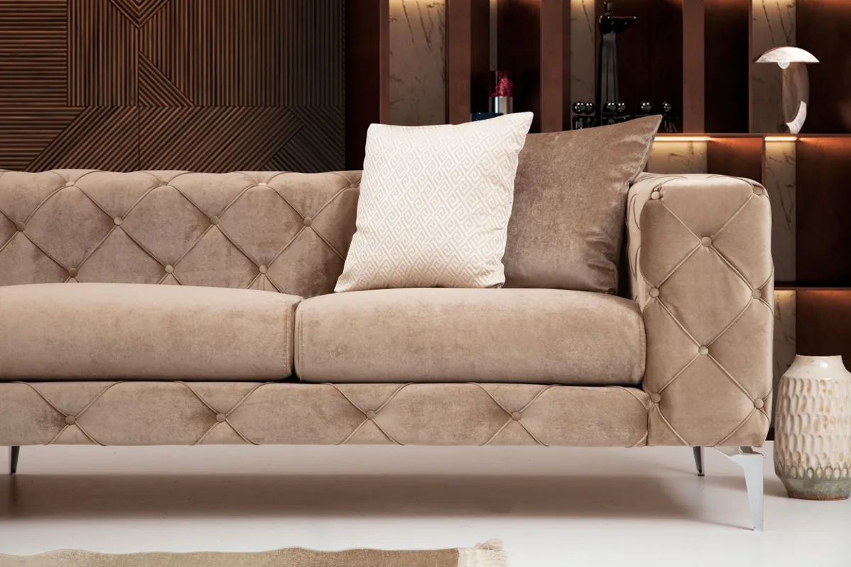 Canapea 4 Locuri Salvador Como Crem 344x90x72cm - imagine 2