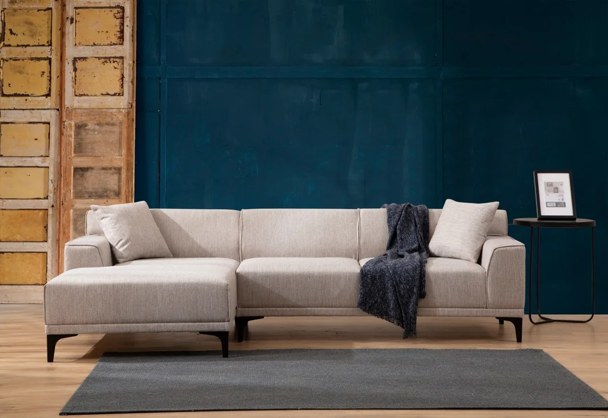 Canapea Coltar Petra Salvador Alb 145x250x69cm