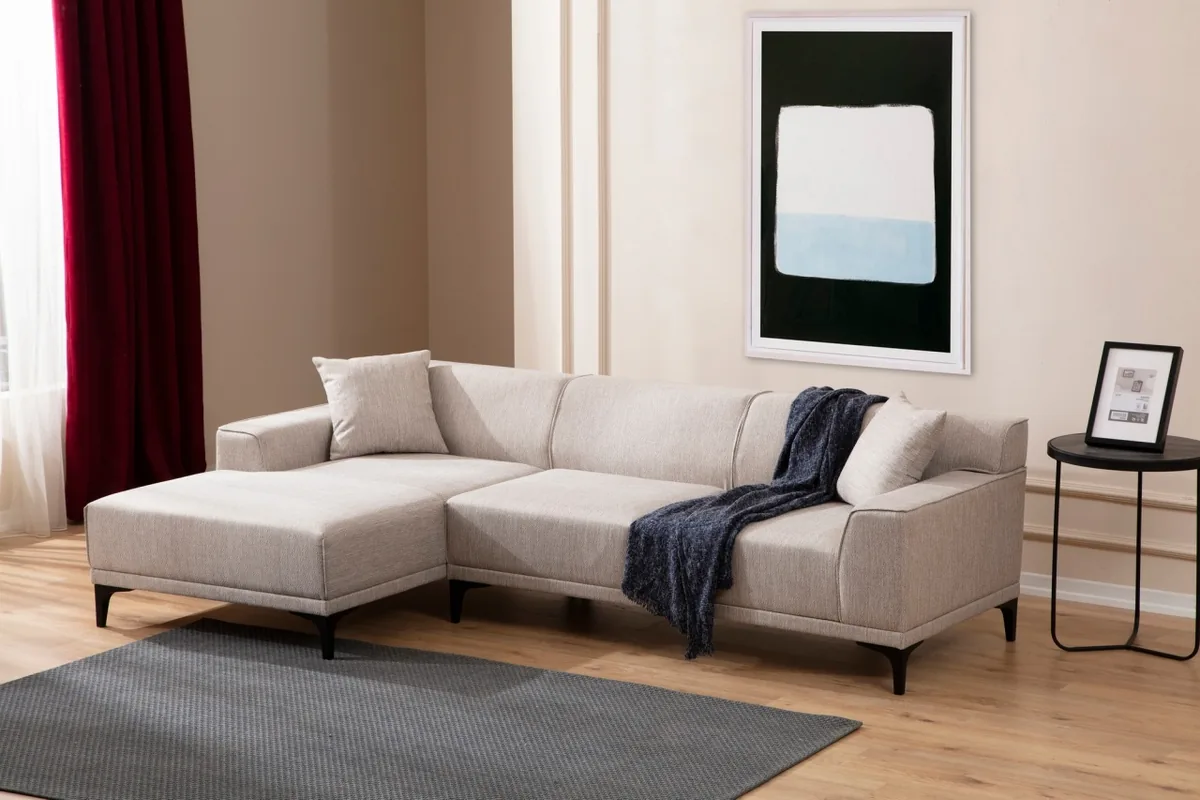 Canapea Coltar Petra Salvador Alb 145x250x69cm - imagine 3