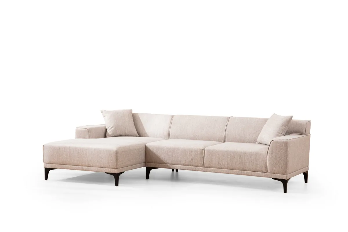 Canapea Coltar Petra Salvador Alb 145x250x69cm - imagine 5