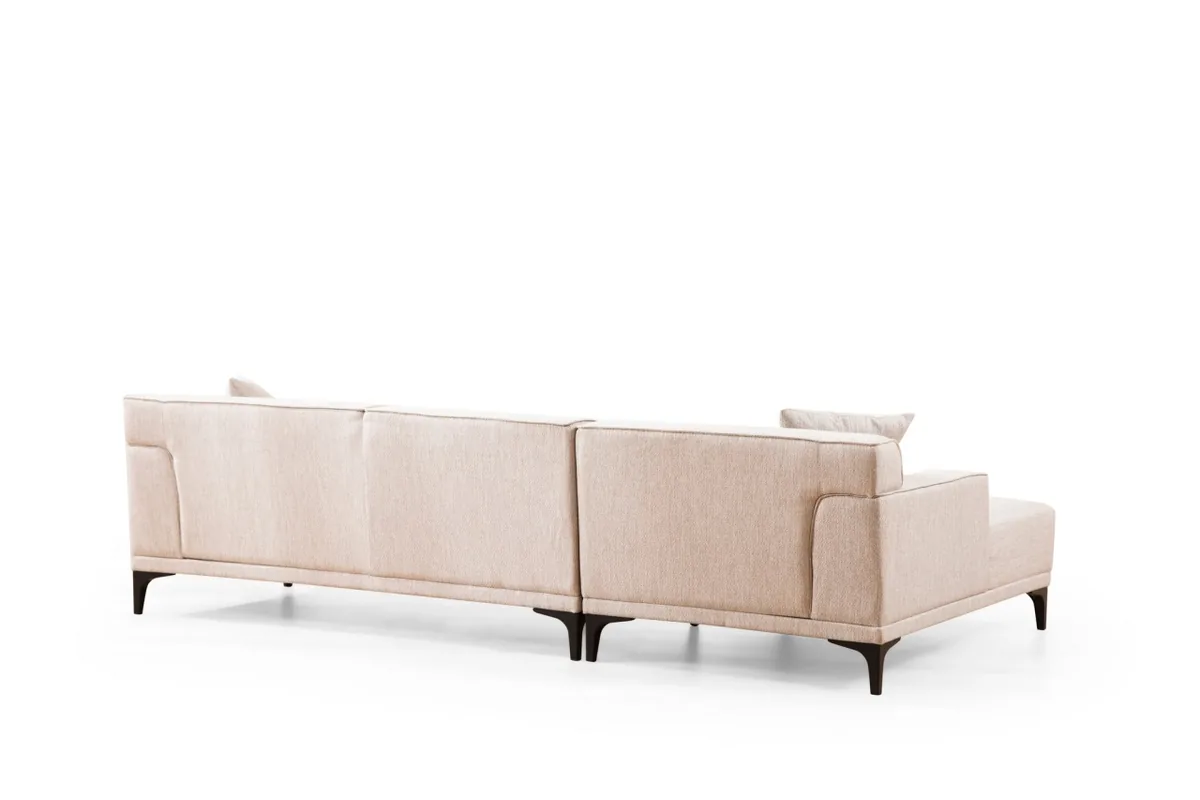 Canapea Coltar Petra Salvador Alb 145x250x69cm - imagine 6