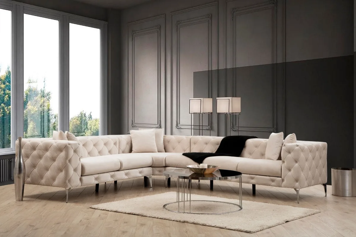 Canapea Coltar Salvador Como Ecru Dreapta 310x70x270cm