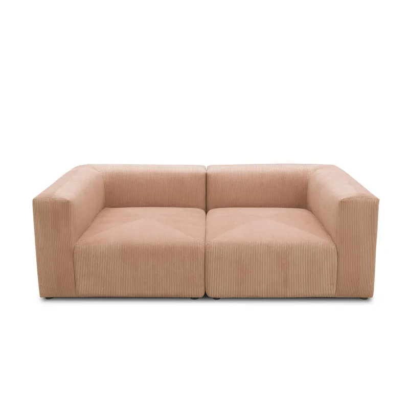 Canapea de 2 Locuri MID.YOU textil Roz Auriu Rose
