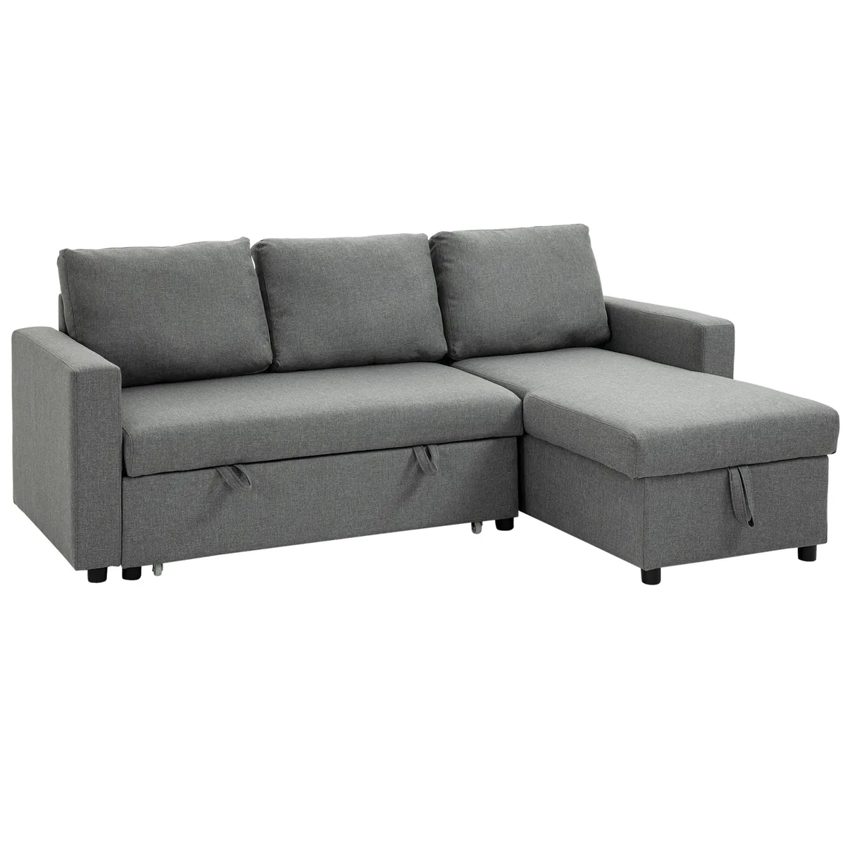 Canapea de Living Homcom 3 Locuri cu Spatiu de Depozitare 211.5x146x85cm Gri