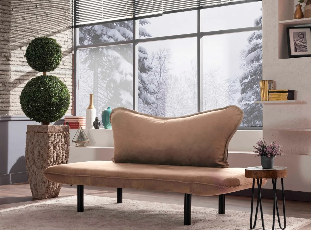 Canapea Extensibila 2 Locuri Asir Group Chatto Maro Deschis - imagine 2