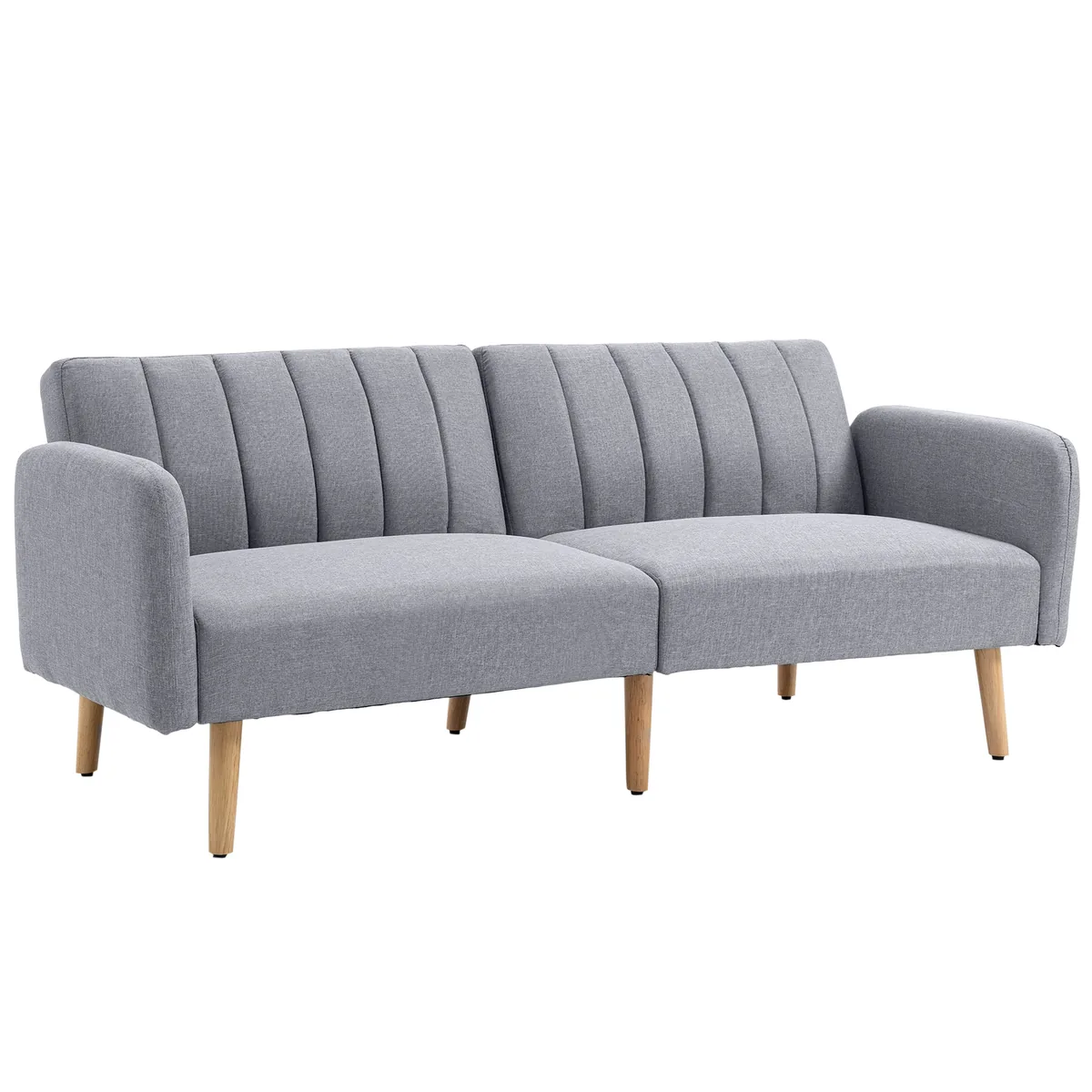 Canapea Extensibila 2 Locuri Homcom Design Scandinav Spatar Reglabil 3 Pozitii Gri
