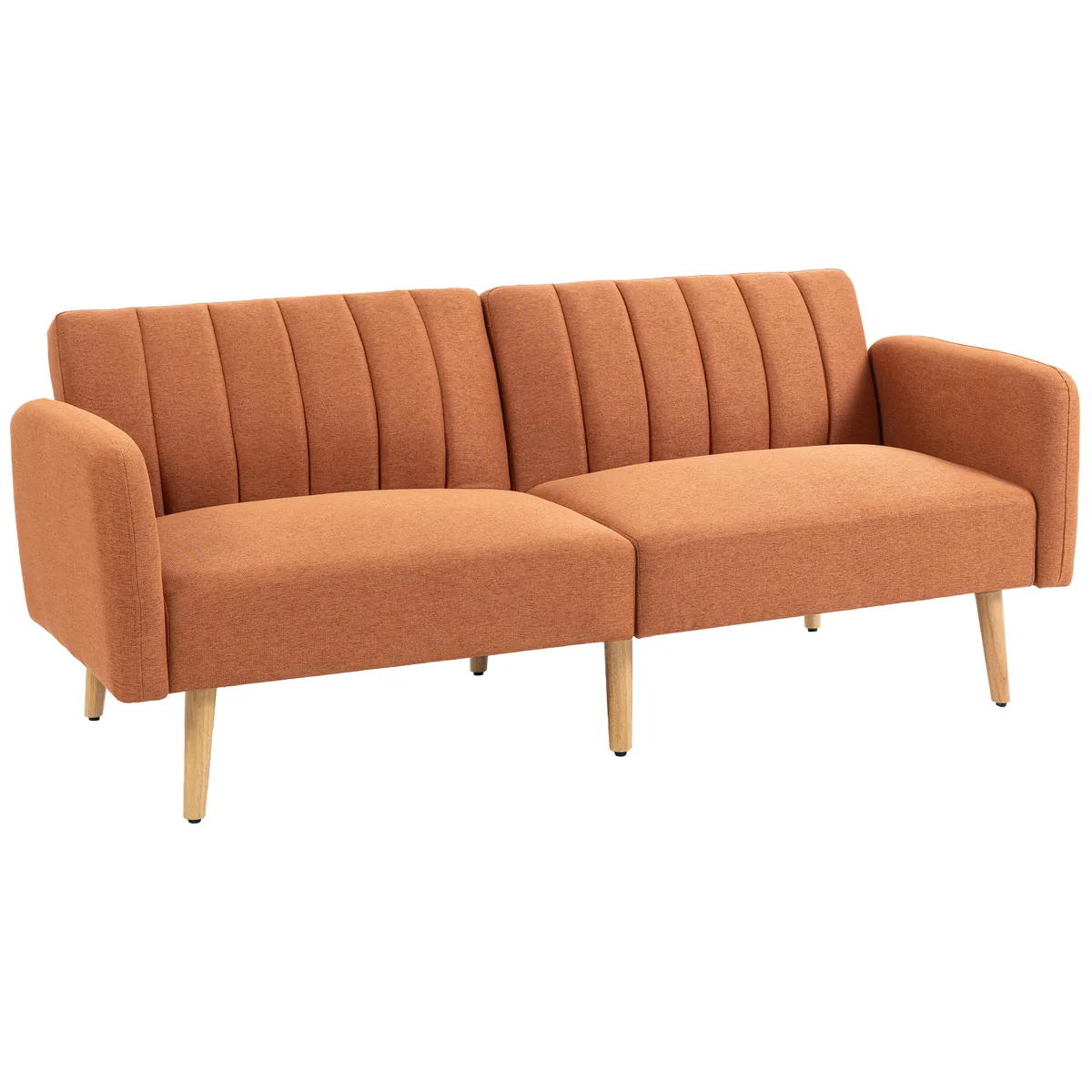 Canapea Extensibila 2 Locuri Homcom Design Scandinavian Spatar Reglabil in 3 Pozitii Maro