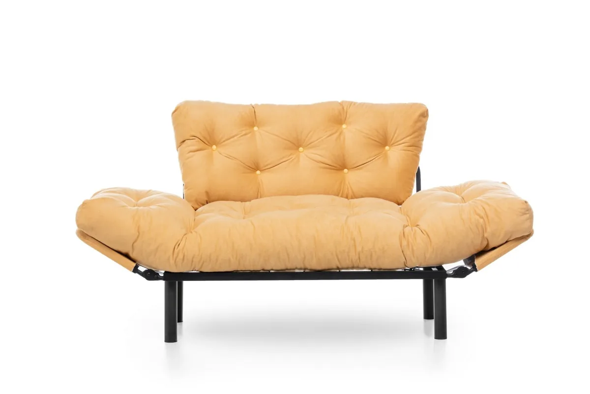 Canapea Extensibila 2 Locuri Nitta Mustar 187x70cm - imagine 7