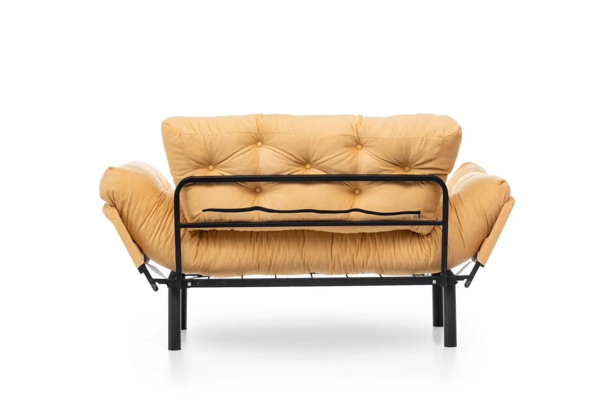 Canapea Extensibila 2 Locuri Nitta Mustar 187x70cm - imagine 10